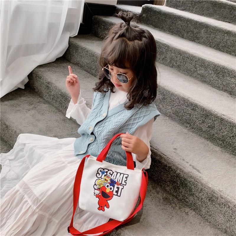 Túi đeo chéo Hàn Quốc in hoạt hình dễ thương cho bé gái