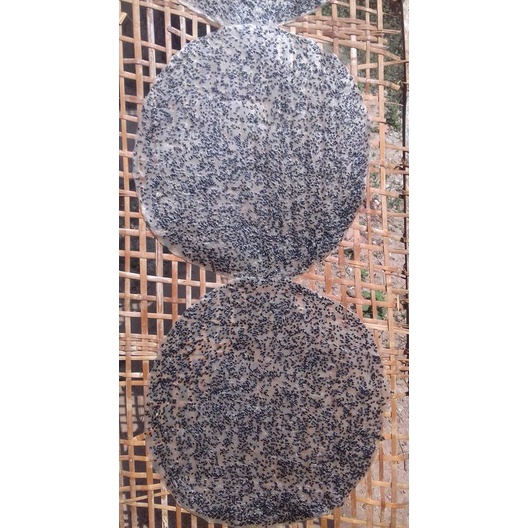 30 cái bánh tráng mè đen nước cốt dừa chưa nướng dài 20cm