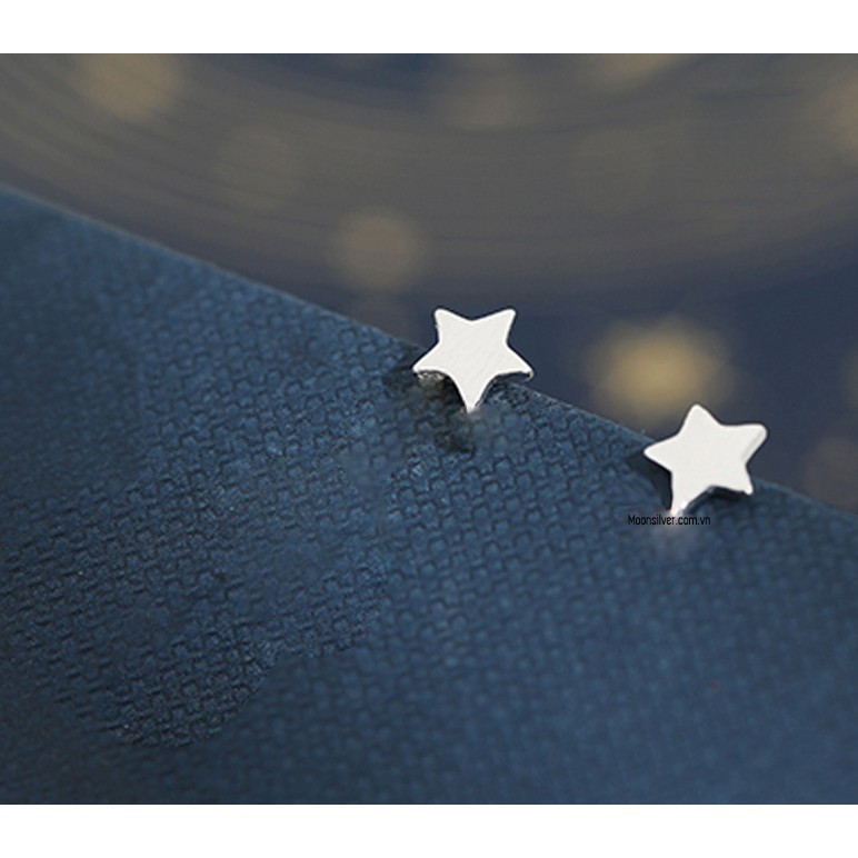 Khuyên tai bạc nữ bông tai bạc 925 nụ hình ngôi sao xinh xắn Rolling Star moonsilver