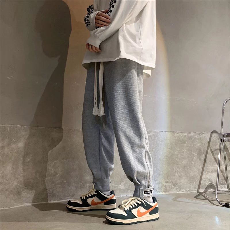 Quần Thể Thao Dáng Rộng Cỡ Lớn Xẻ Tà Phong Cách Đường Phố Hong Kong Cá Tính Cho Nam