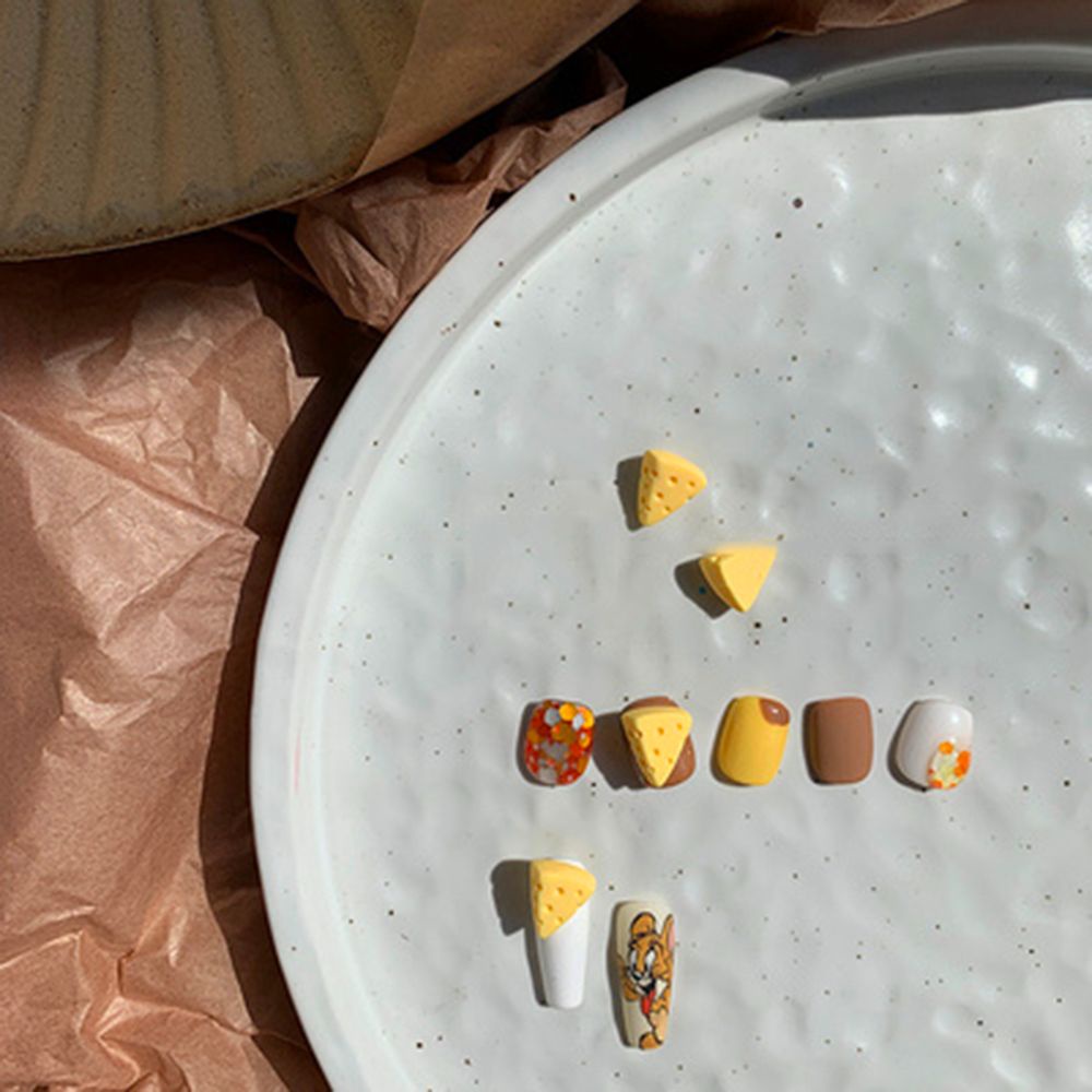 [Hàng mới về] Set 10 phụ kiện trang trí móng tay hình hoạt hình 3D phong cách Nhật Bản đơn giản dễ thương