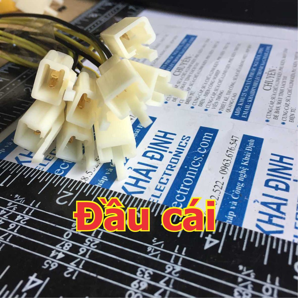 dây header 2.8mm jack xe máy đầu ĐỰC/CÁI/ĐỰC+CÁI 2P, bấm sẵn dây 20cm kde3214