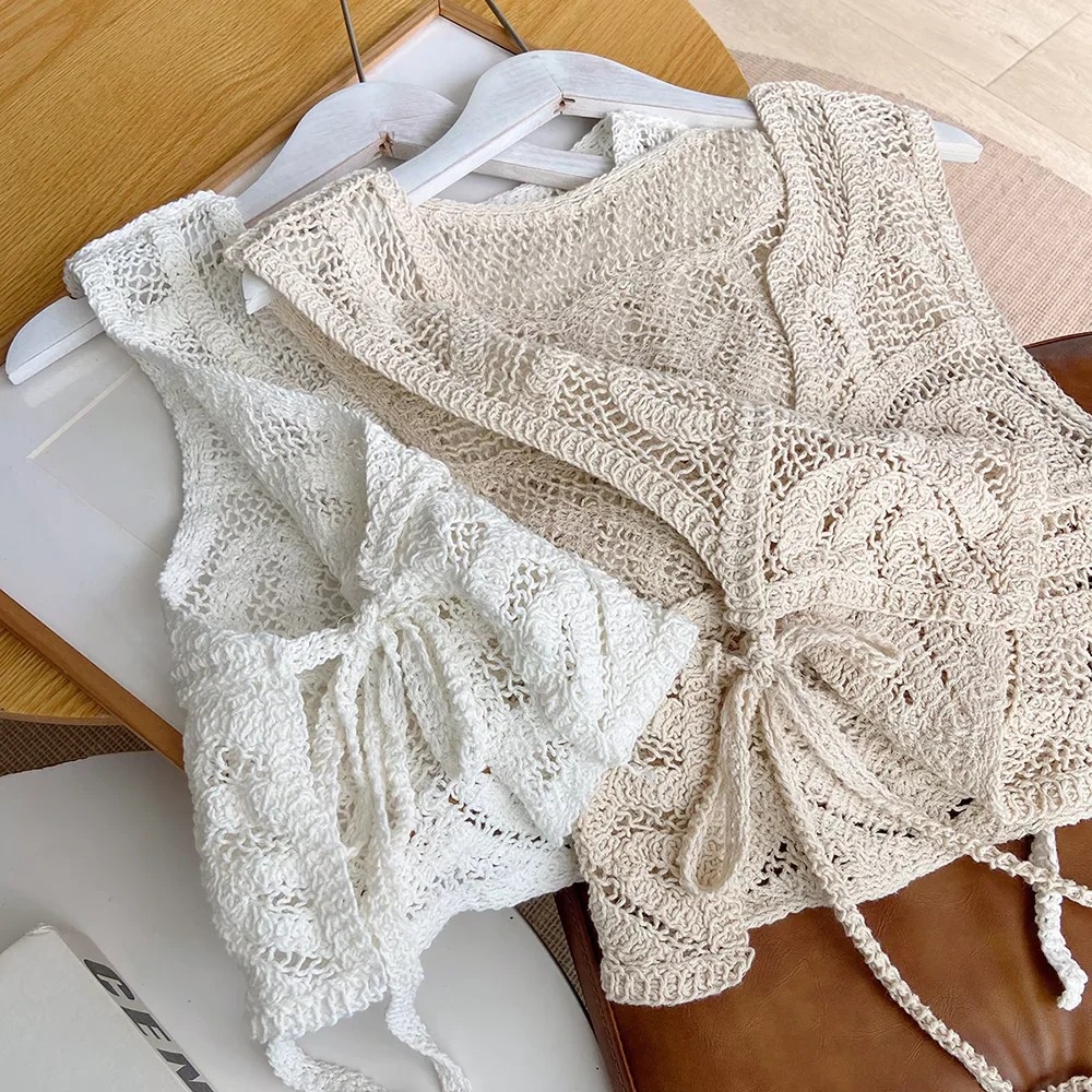 [Augustcloth] Áo gile khoác ngoài cột dây bên hông phong cách Hàn Quốc