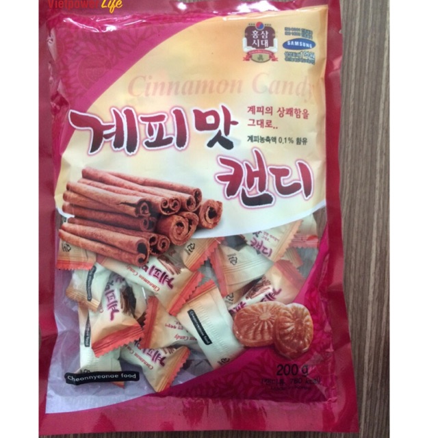 Kẹo quế cứng 200gr Hàn Quốc