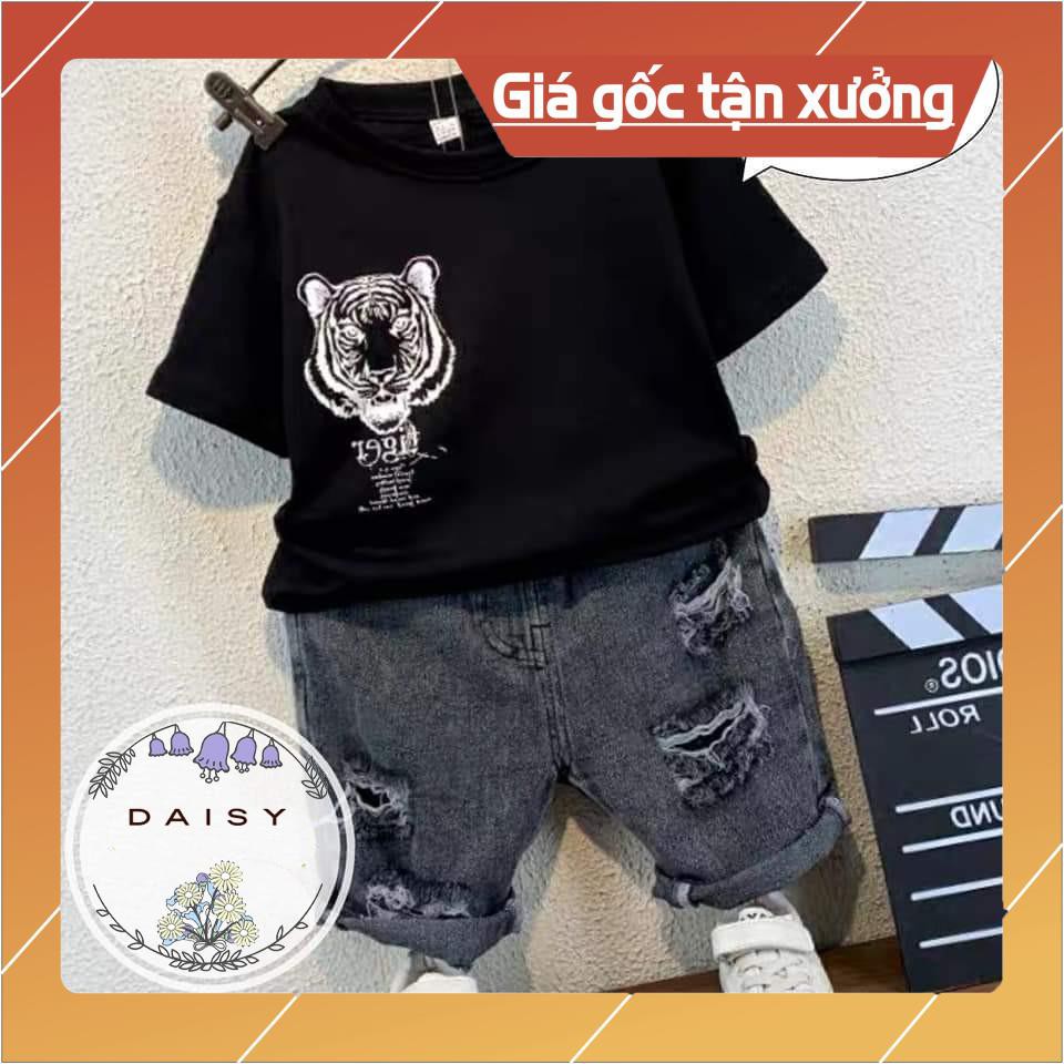 [ Ảnh thật] Bộ hổ Kenzo áo thun quần jean cho bé trai 12-38kg