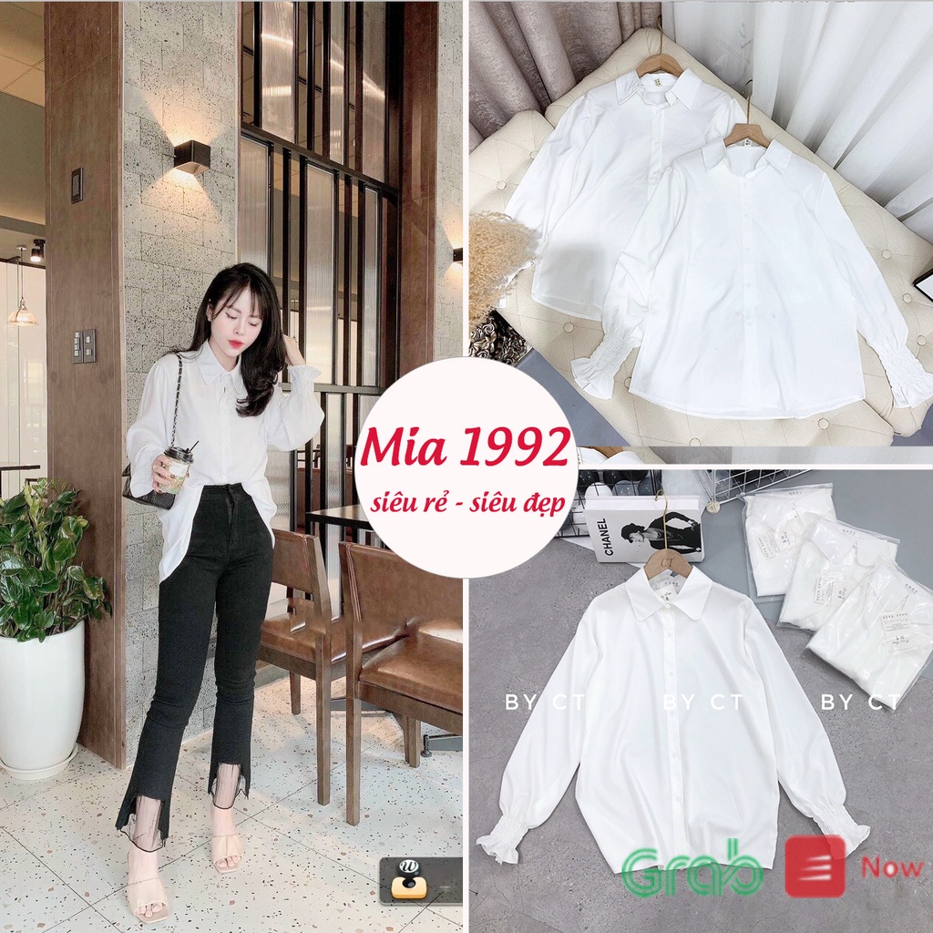 Áo sơ mi trắng nữ công sở MIA1992 cao cấp - áo sơ mi nữ kiểu dáng basic dễ phối đồ chất liệu cotton