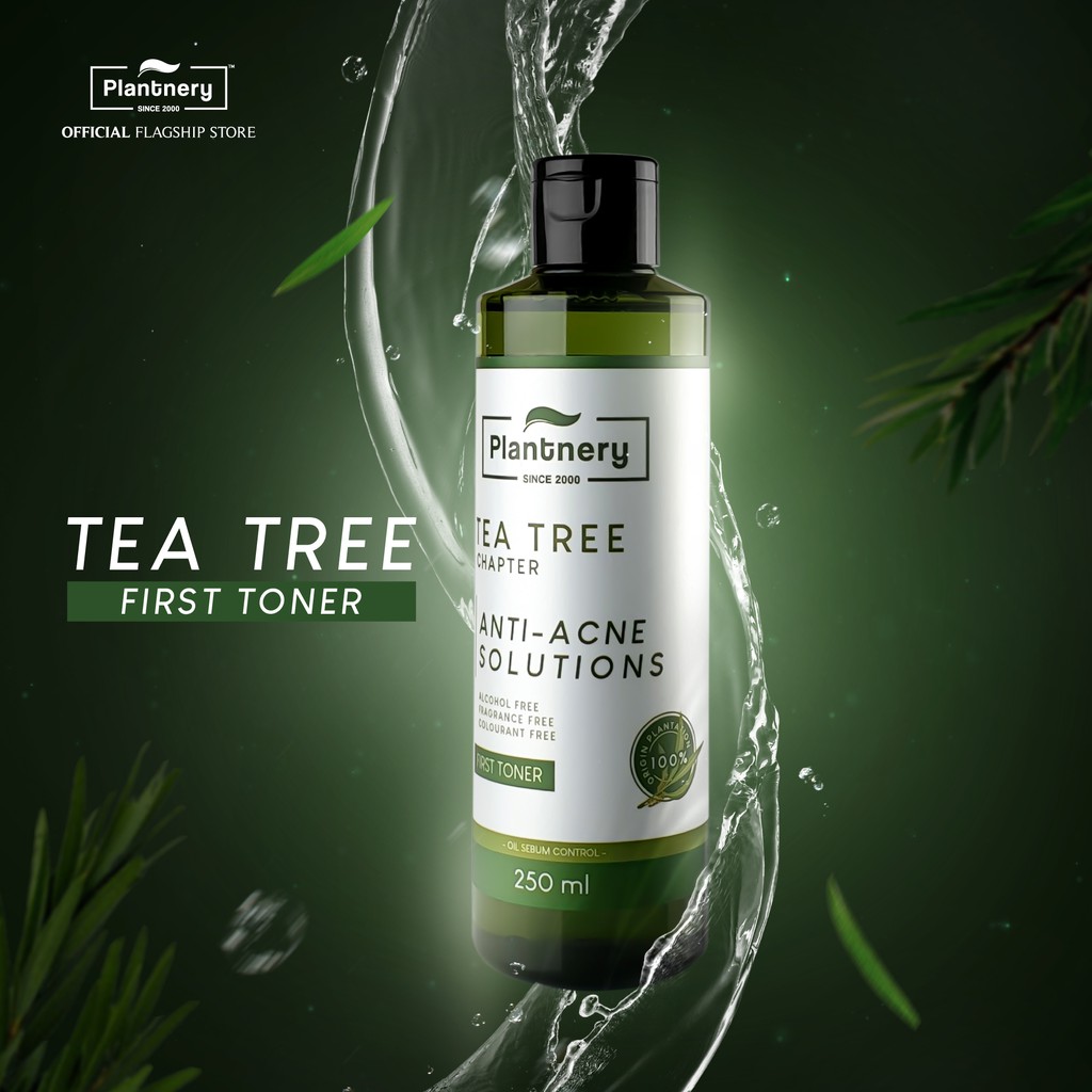 Plantnery Tea Tree Toner 250 ml Nước Hoa Hồng kiểm soát dầu se khít lỗ chân lông tạm biệt với các vấn đề nhờn &amp; mụn