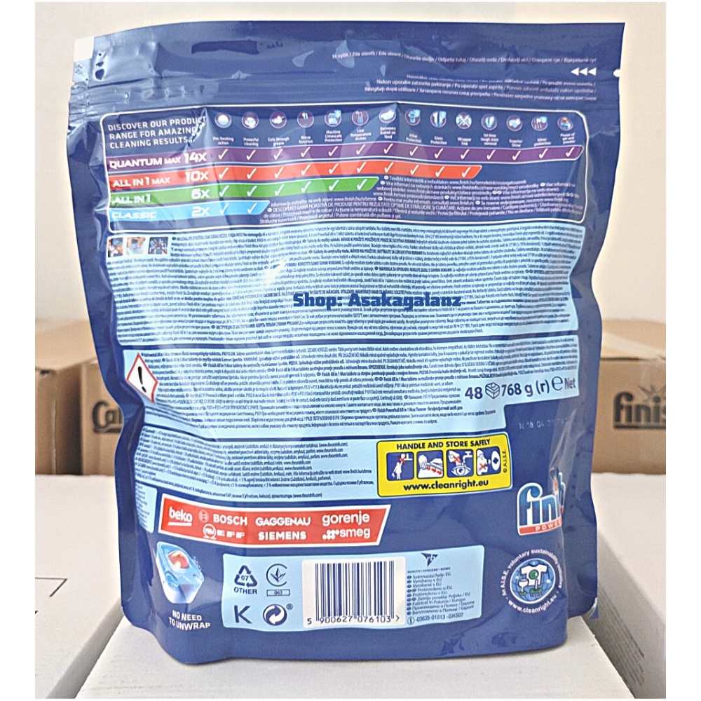 Viên rửa bát Finish All In one  50 viên hương chanh - Chính hãng
