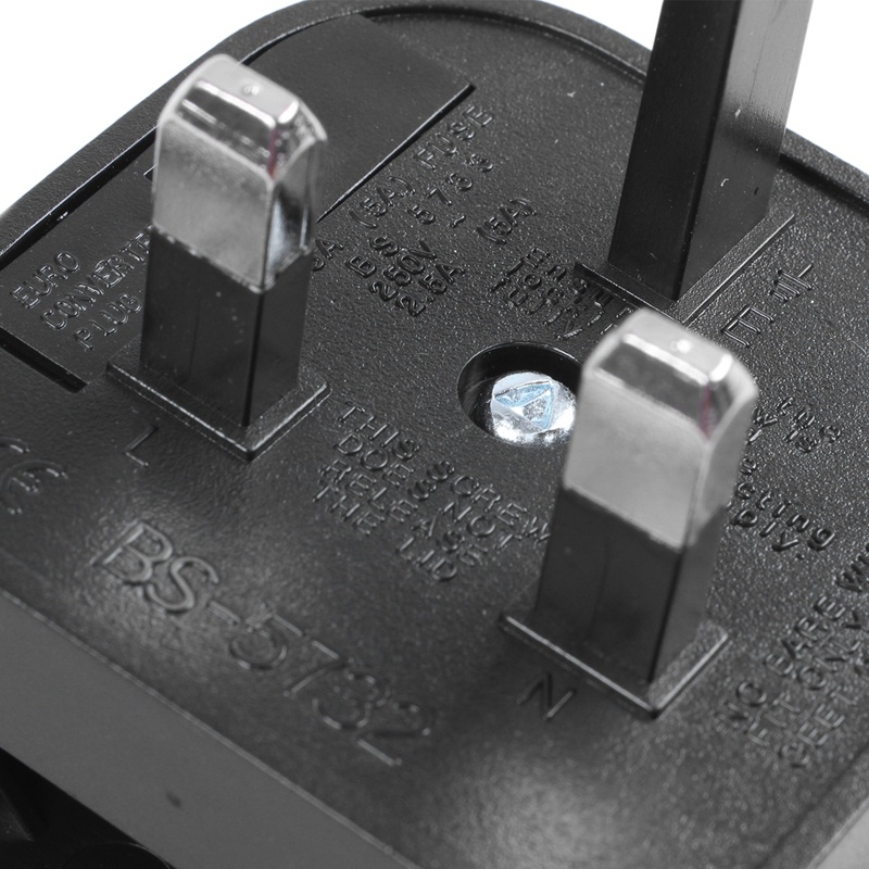 Phích Cắm Chuyển Đổi Châu Âu 2 Pin Sang 3 Pin Màu Đen Chuyên Dụng