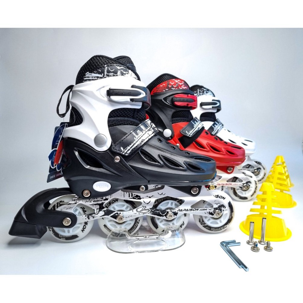 Giày trượt patin trẻ em và người lớn papasion XZY-309 , giày patin 8 bánh đèn led