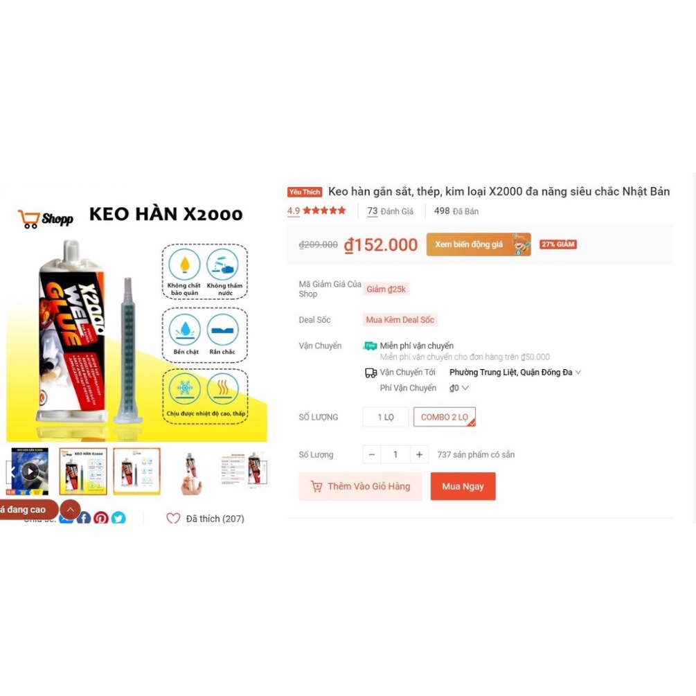 Keo hàn gắn sắt, thép, kim loại X2000 đa năng siêu dính thế hệ mới chịu nhiệt độ cao