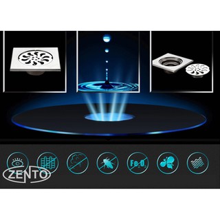 Phễu thoát sàn inox Zento TS105 (10x10cm)