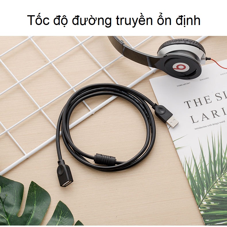 Dây nối dài USB 1.5M 3M chống nhiễu màu xanh hoặc đen dùng cho laptop PC hoặc nối dài đèn LED