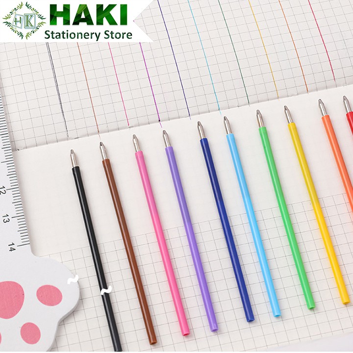 Bút bi nước 10 màu HAKI, bút bi nước hình thú hoạt hình B39