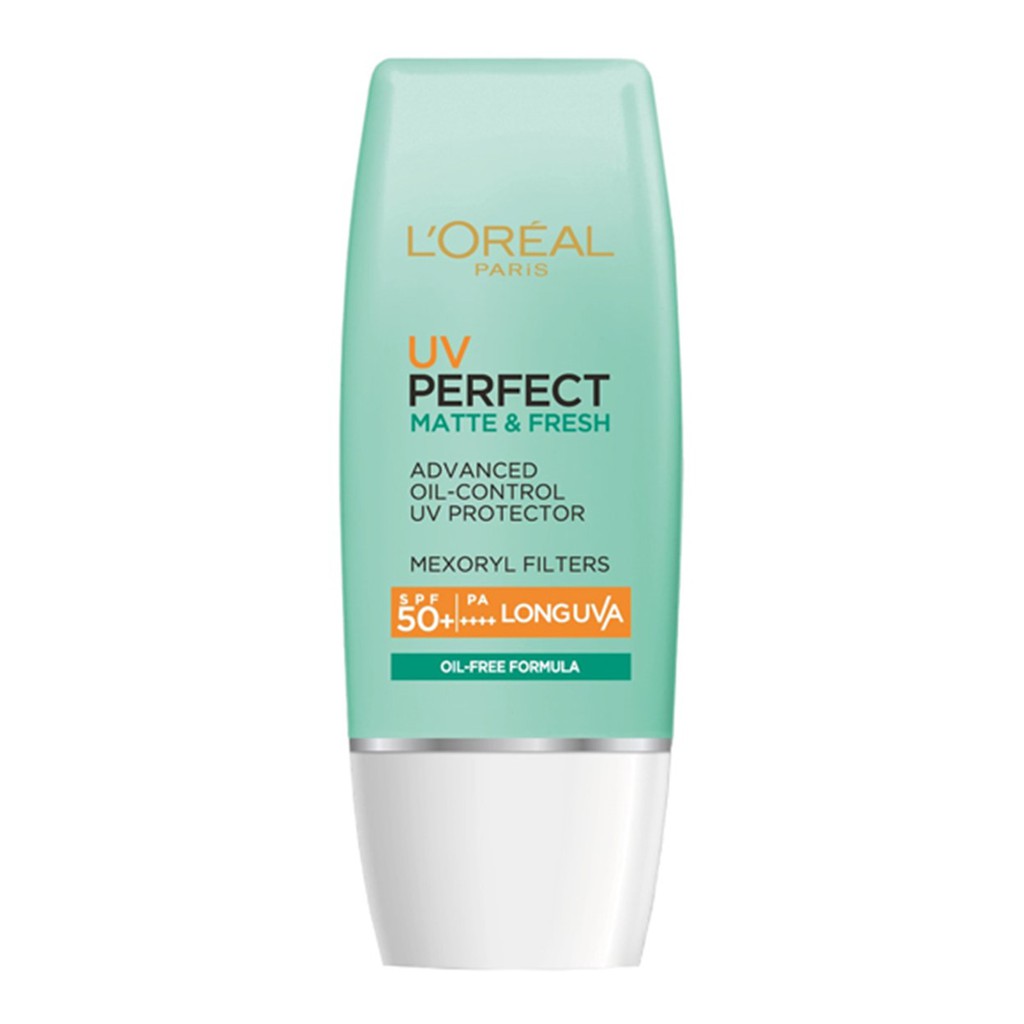 Kem Chống Nắng Kiềm Dầu L'Oreal Paris UV Perfect Matter And Fresh Oil Control SPF50+ PA++++ 30ml/50ml (Xanh Lá)