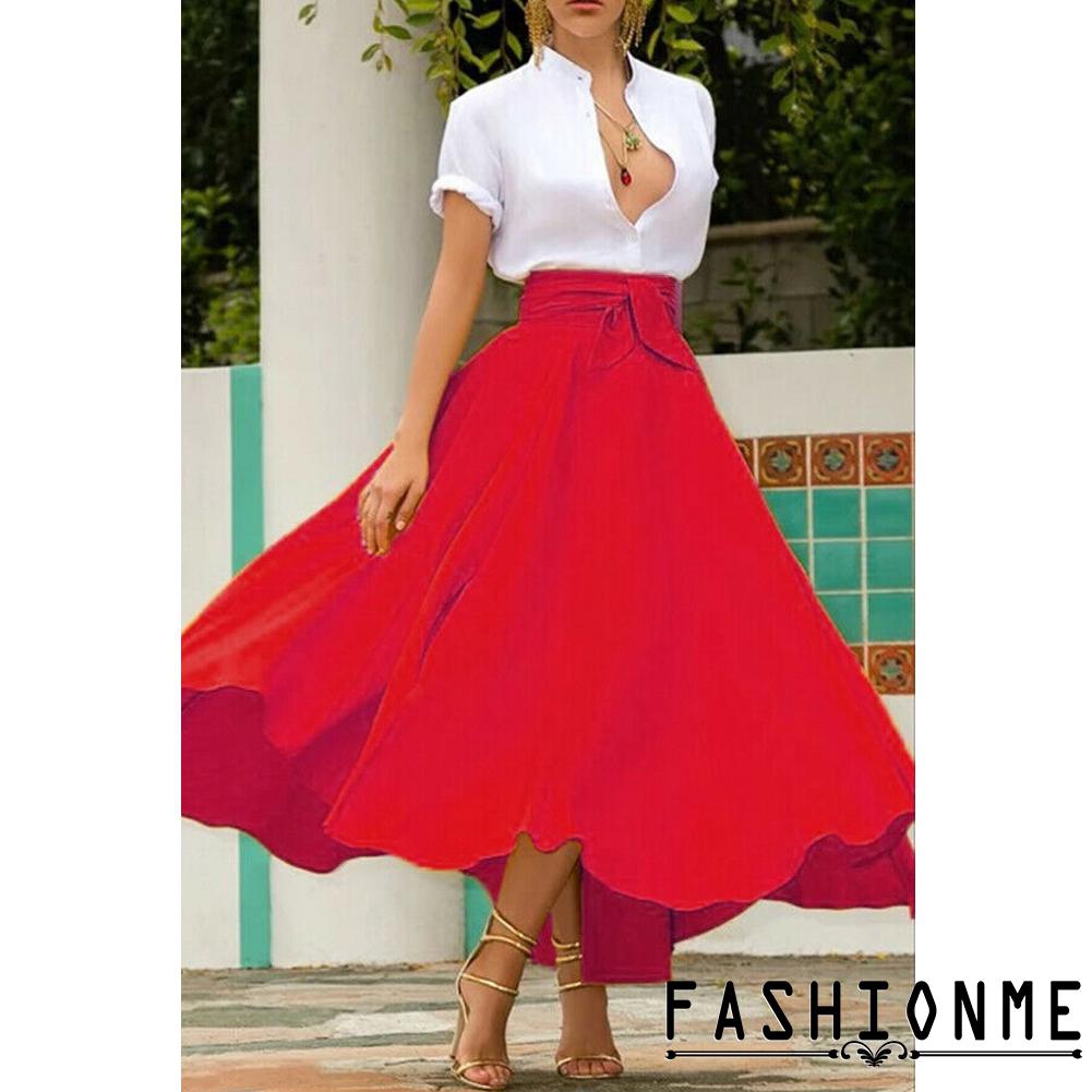Chân váy maxi lưng cao xếp ly dành cho nữ | BigBuy360 - bigbuy360.vn