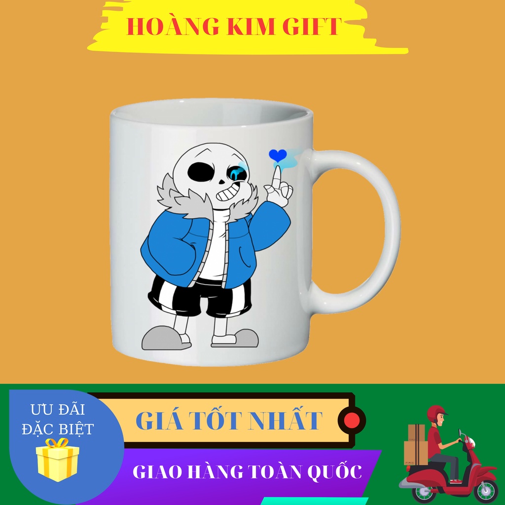 Cốc sứ in hình sans undertable, biệt đội gangster dễ thương, ngộ nghĩnh dành cho bé trai