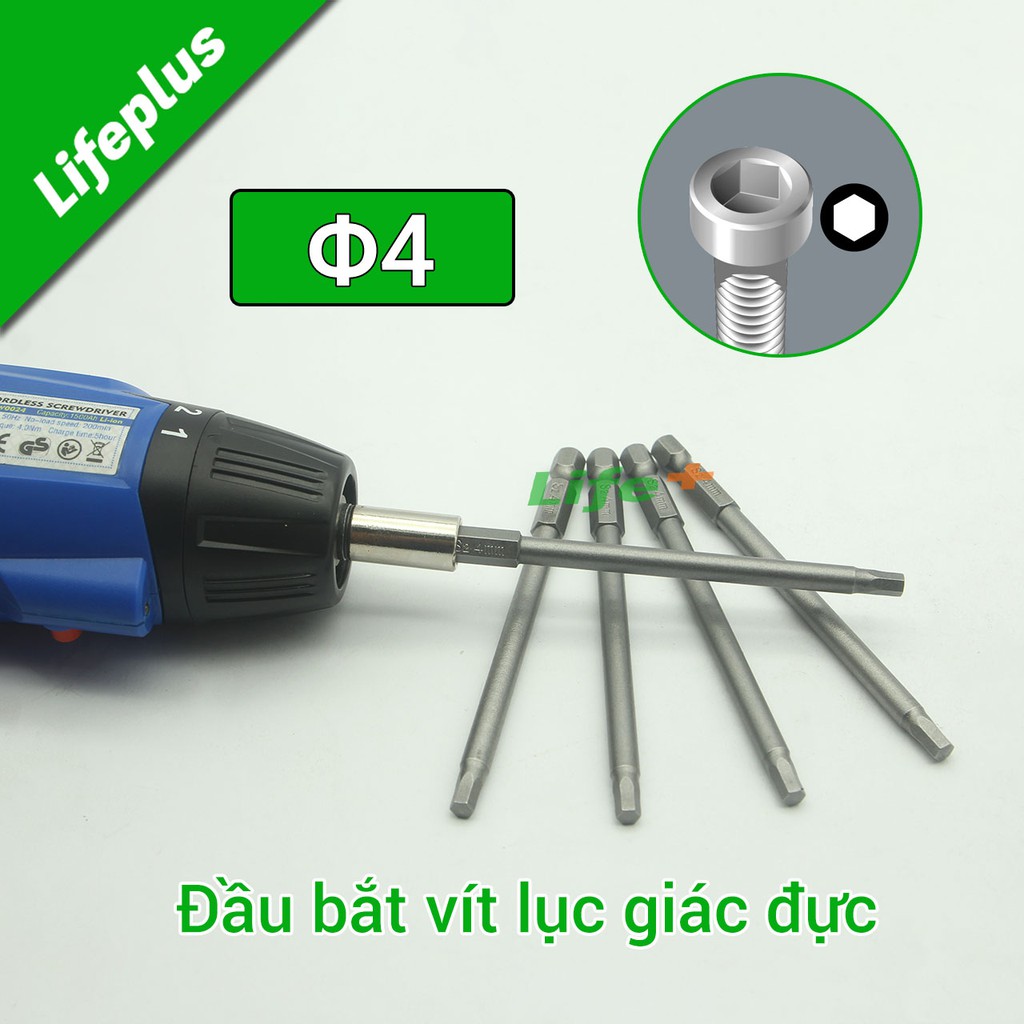 Đầu bắt vít lục giác đực chuôi lục thép S2