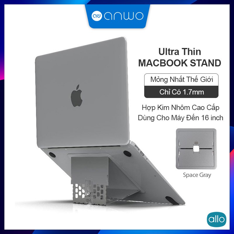 Chân Đế Kim Loại Cao Cấp Ultra Thin MacBook Stand, Giá Đỡ Laptop Sang Trọng Nhiều Độ Cao Điều Chỉnh, Cùng Màu MacBook