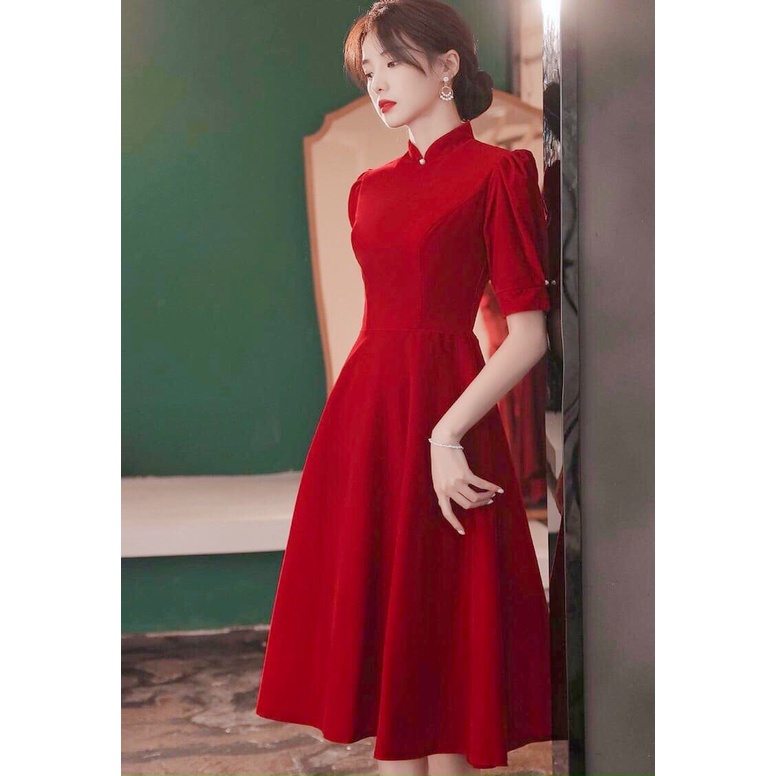 Đầm đỏ dự tiệc siêu sang chảnh-Hàng cao cấp loại 1-váy đỏ mặc đi chơi noel,mặc tết siêu xinh | BigBuy360 - bigbuy360.vn