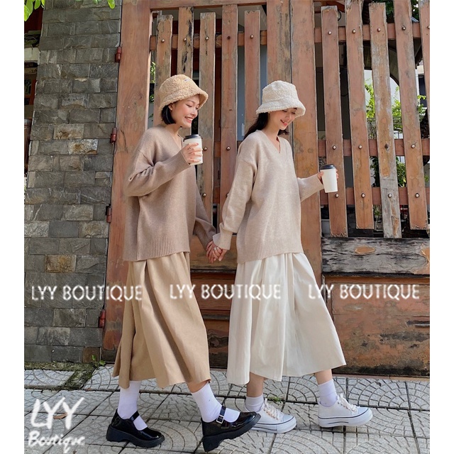 Chân Váy Xếp Ly Chất Nhung Tăm Dáng Váy Xòe Chữ A bo chun form dài hàng Quảng Châu LYY BOUTIQUE | BigBuy360 - bigbuy360.vn