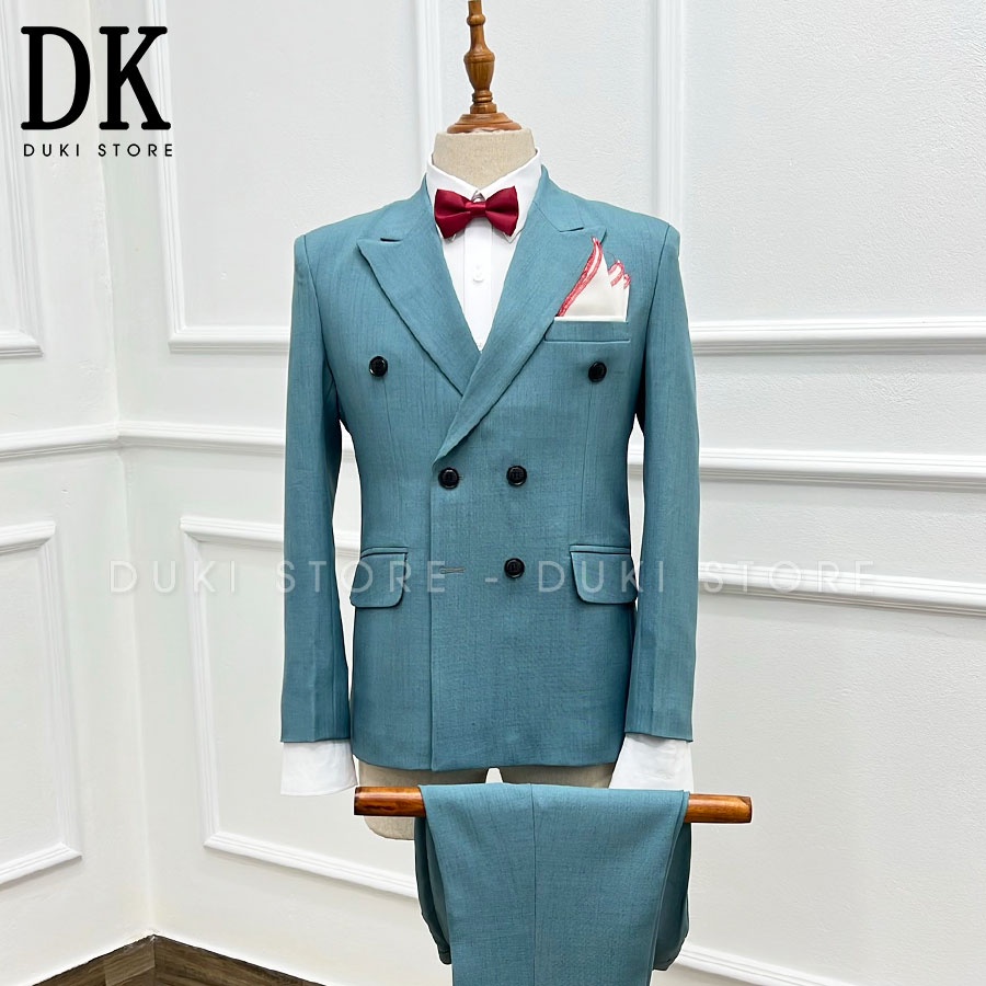 Bộ vest nam 6 cúc Hàn Quốc màu xanh cốm trẻ trung DKE0009 - DUKI STORE