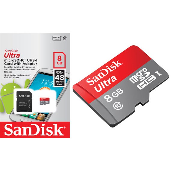Thẻ nhớ microSD Sandisk Ultra 8GB Class 10