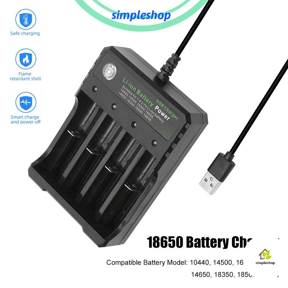 ❀Đơn Giản❀ Bộ Sạc Pin Ngắn Bảo Vệ Pin Lithium Thông Minh 26650 14500 18650 USB 16340 10440 LED Cho Pin Lithium