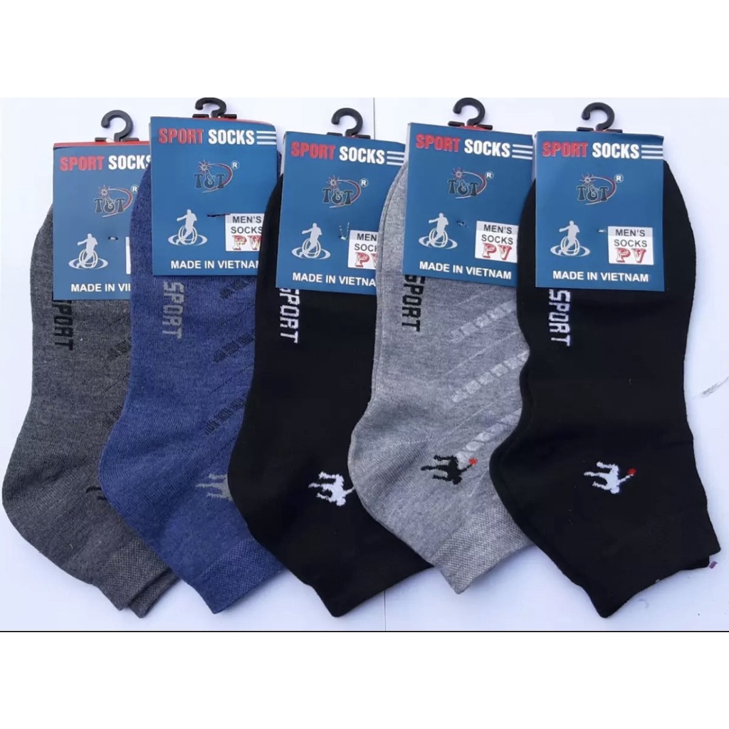 [HCM] Combo 5 đôi vớ nam cổ trung,100% thun Cotton Siêu co giãn, thương hiệu : Công ty T&amp;T ,Hàng Việt Nam chất lượng