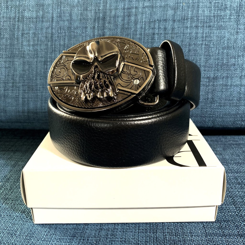 Thắt lưng mặt độc lạ mặt kim loại dây da hàng cao cấp