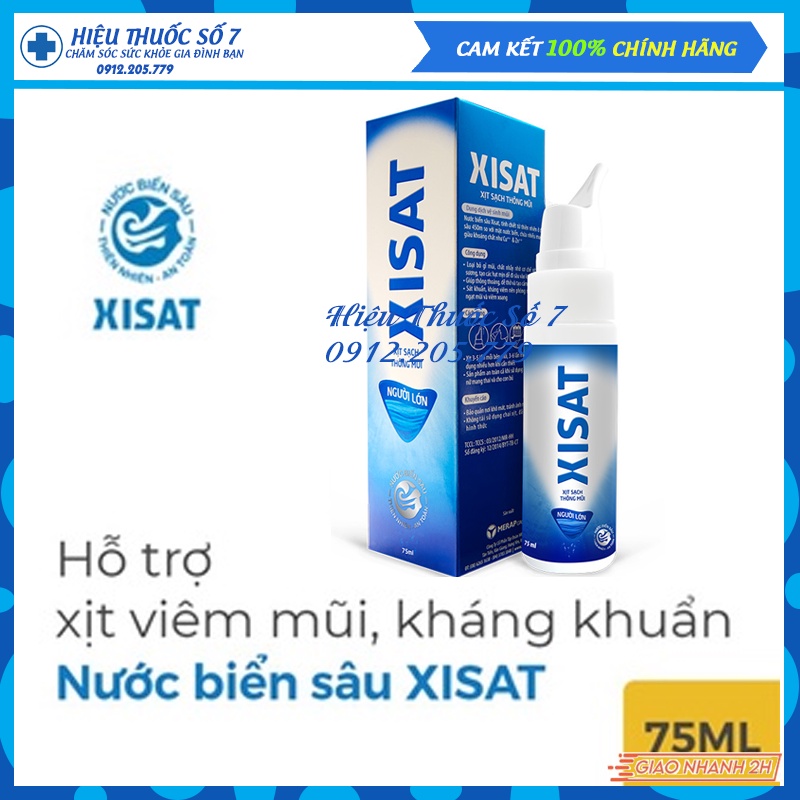 Xịt mũi Xisat, DoctorBIO chai 75ml - Nước Biển Sâu Sạch Thông Mũi - Ngăn Chặn Mầm Bệnh Xâm Nhập Qua Đường Hô Hấp