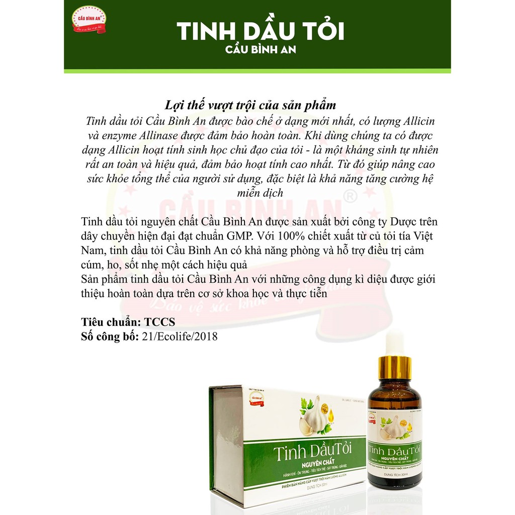 Tinh dầu tỏi Cầu Bình An