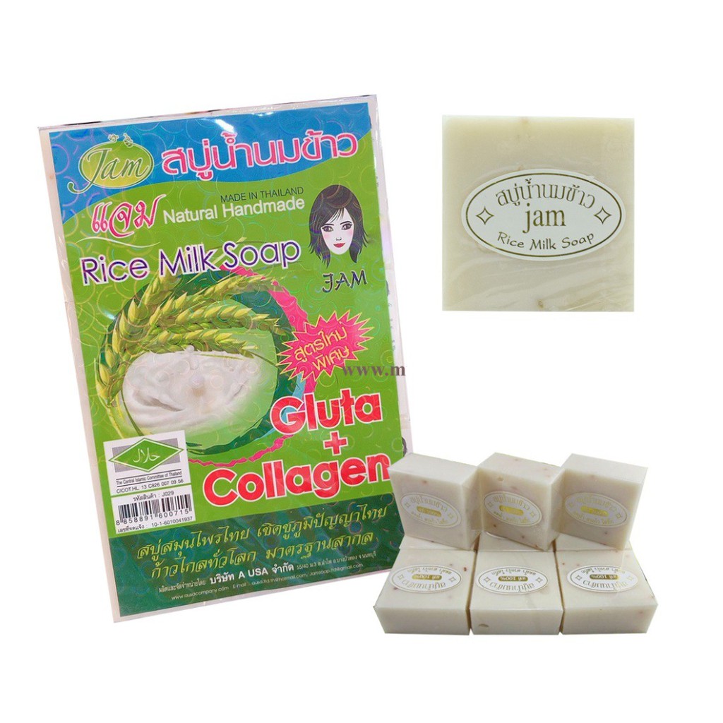 Xà phòng cám gạo Thái Lan Jam Rice Milk Soap - Xà phòng gạo sữa trắng da mịn da | BigBuy360 - bigbuy360.vn