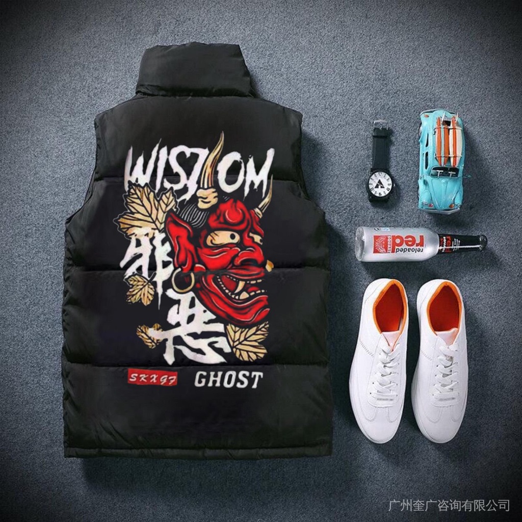 Áo Khoác Cổ Đứng Không Tay Phong Cách Hip Hop Thời Trang Thu Đông Cho Học Sinh