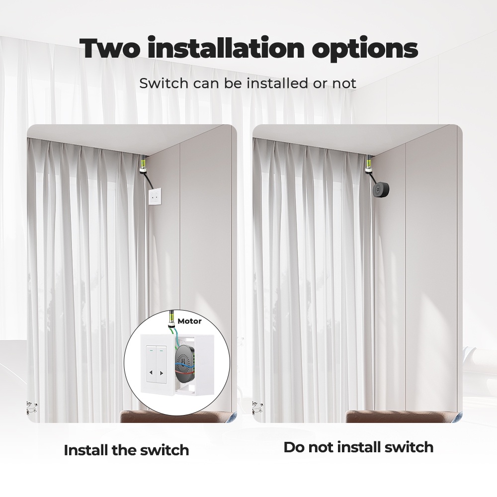 Mô đun công tắc SMATRUL dùng điều khiển từ xa rèm cửa sổ WiFi RF433 tiện dụng