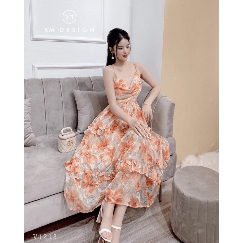 Mẫu Đầm Dự Tiệc | Xả Lỗ Mẫu Mới Ra Kho Đầm MAXI Voan Tầng Hai Dây Xinh Như Hình Mẫu UP HHP Fashion