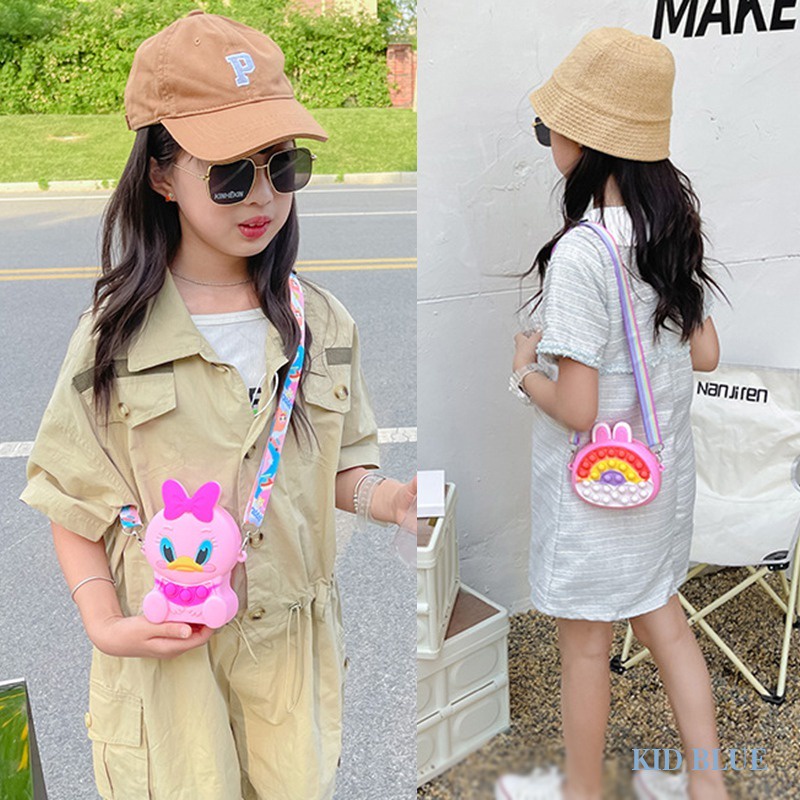 Túi Đeo Chéo Một Bên Vai Mini Thời Trang Màu Cầu Vồng Dễ Thương Dành Cho Trẻ Em