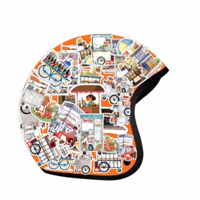 STICKER DÁN MŨ CÁNH CÁ TÍNH TRANG TRÍ ĐIỆN THOẠI LAPTOP VALI MŨ BẢO HIỂM XE MÁY TỦ KỆ,...