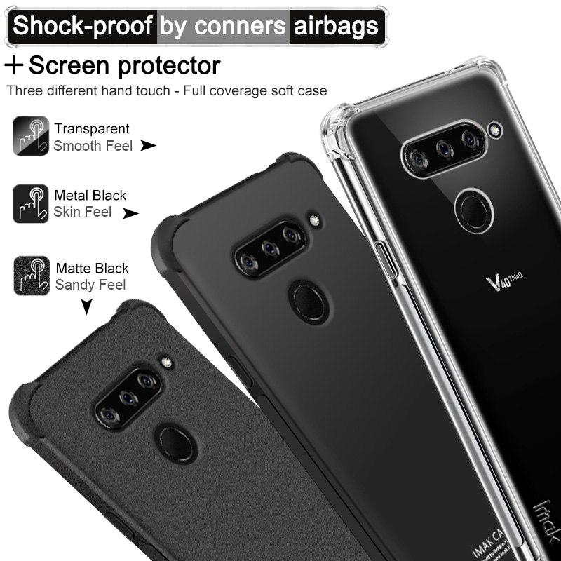 LG V40 ThinQ Case with Screen Protector IMAK Soft TPU silicone phone shell Back