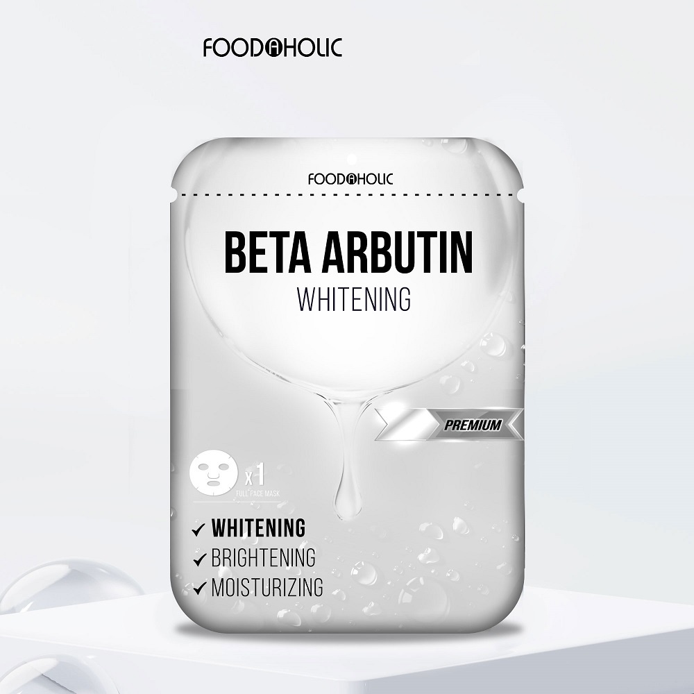 Combo 10 Mặt nạ giúp dưỡng trắng, làm đều màu da Foodaholic Beta Arbutin Whitening Mask 23ml x 10 - BETA ARBUTIN