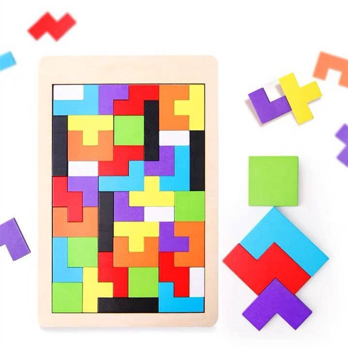 Đồ Chơi Xếp Hình Bằng Gỗ TETRIS - Dành cho trẻ - Giáo Dục Tư Duy Sớm