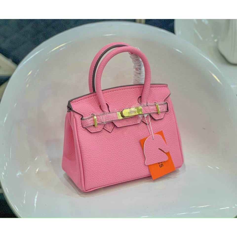 Túi Xách Nữ Cầm Tay Đeo Vai,Đeo Chéo Khóa Chữ H Chất Da Sần Bản Sai 21 CM Hàng Có Hộp Tặng Kèm Khăn msp389