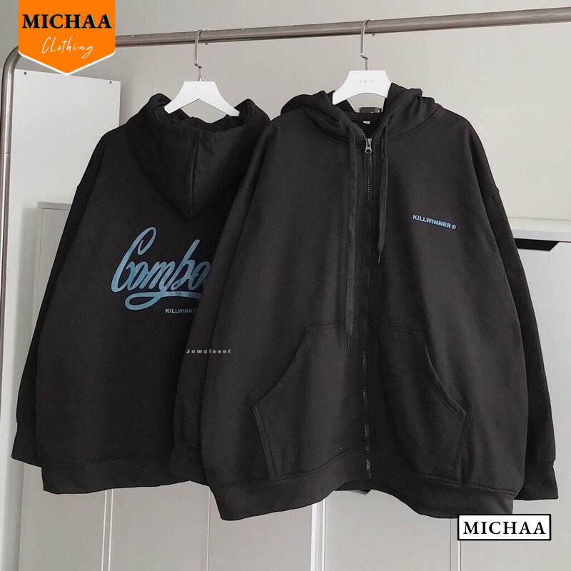 Áo Khoác Nỉ KILL WINNER Nam Nữ Ulzzang Unisex Tay Rộng, Áo Khoác Dây Kéo Form Rộng - MICHAA