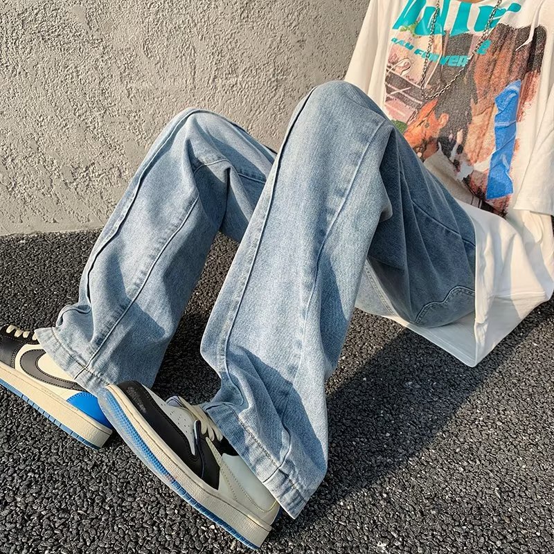 Quần Jeans Nam Ống Rộng Phong Cách Hàn Quốc Mới Cỡ S-3XL