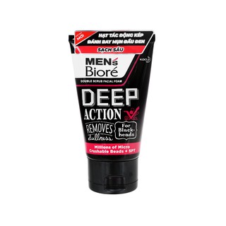 Sữa rửa mặt sạch sâu sạch nhờn và mụn đầu đen Men Biore Deep Action 125g