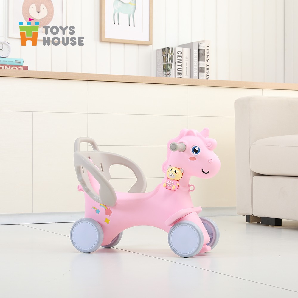 Ngựa chòi chân kèm dây kéo Toyshouse 9031 - đồ chơi vận động cho bé - Nhựa HDPE tự nhiên an toàn cho trẻ