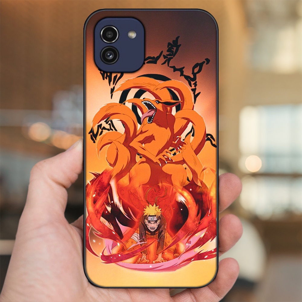 Ốp lưng Samsung A03 viền đen in hình Uzumaki Naruto