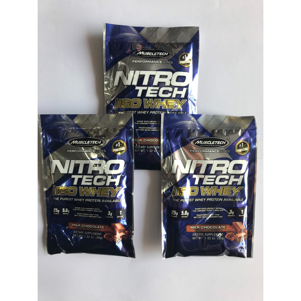 Sample Nitro Tech 100% Iso Whey vị Chocolate