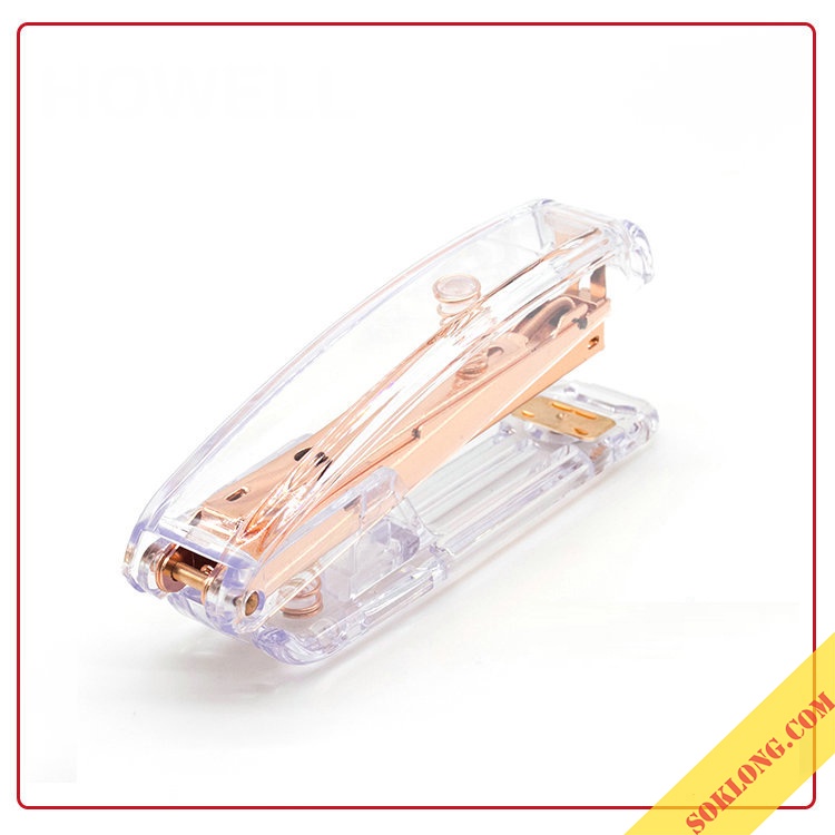 Dập ghim trong suốt xinh xắn dập 25 tờ giấy 80gsm Sổ KLONG, hộp 1000 ruột ghim