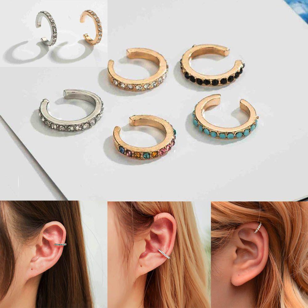 MELODG 1 Khuyên Vành Tai Tròn Đính Đá Ngọc Lam Thời Trang Cho Nam Và Nữ